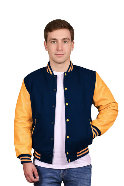 Yellow-Leather Sleeves & Wool Body