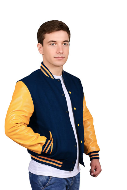 Yellow-Leather Sleeves & Wool Body