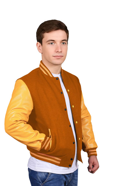 Yellow-Leather Sleeves & Wool Body