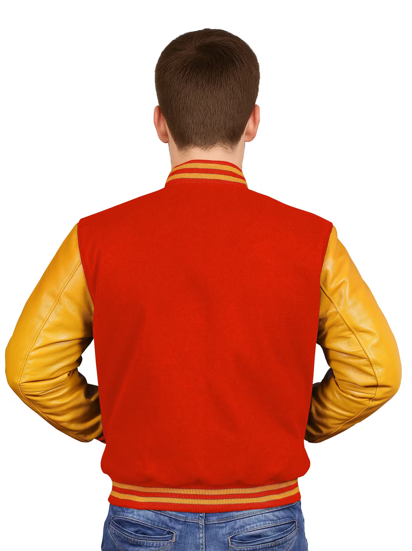 Yellow-Leather Sleeves & Wool Body