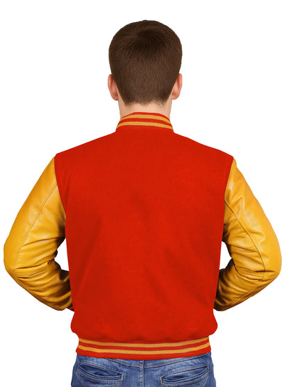 Yellow-Leather Sleeves & Wool Body