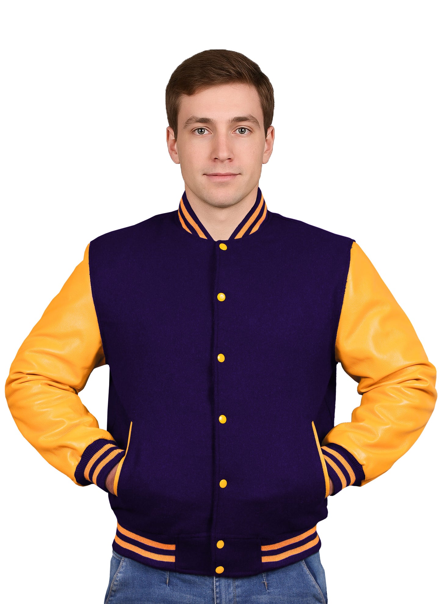 Yellow-Leather Sleeves & Wool Body