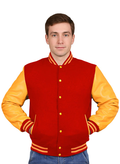 Yellow-Leather Sleeves & Wool Body