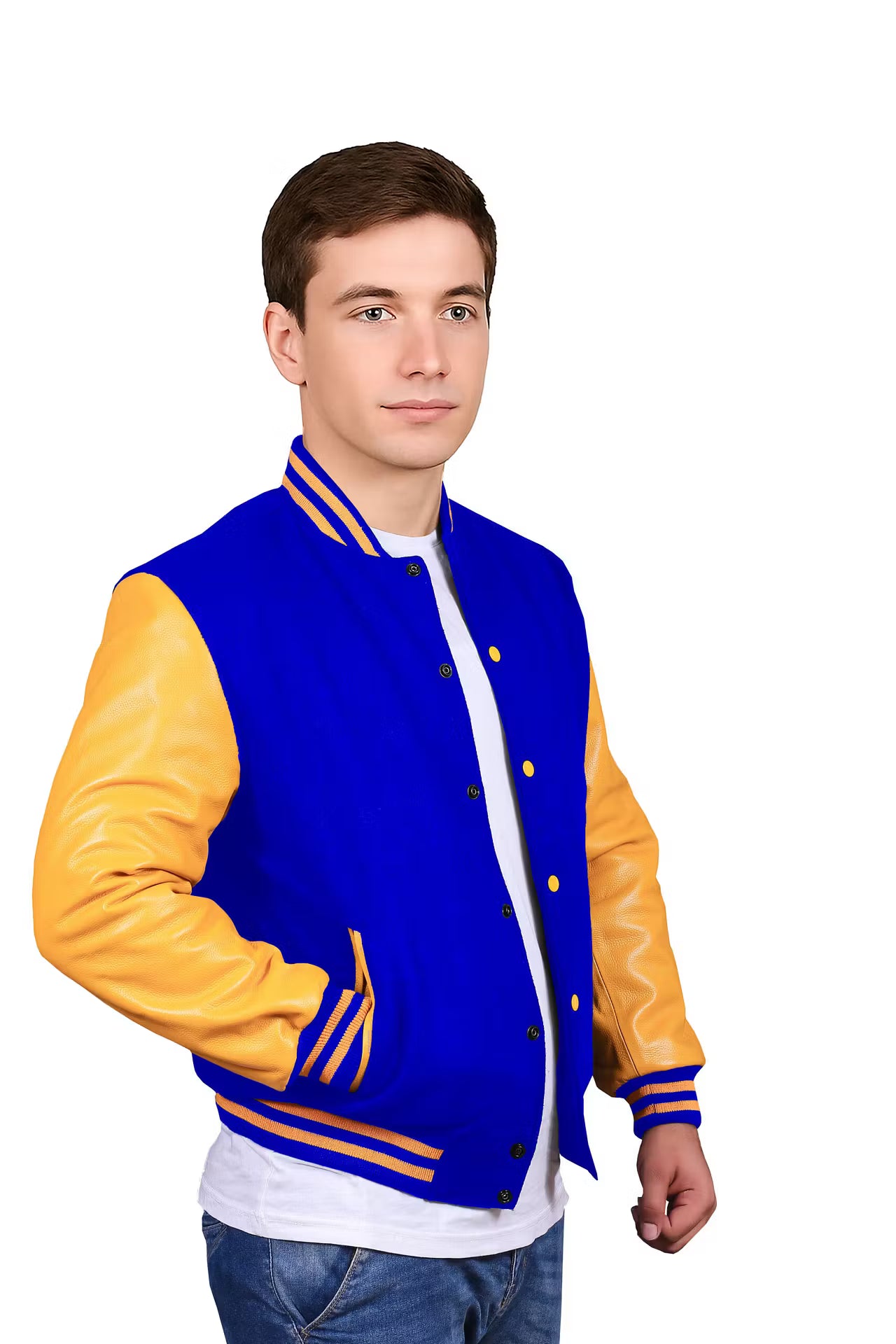 Yellow-Leather Sleeves & Wool Body