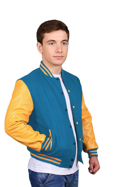 Yellow-Leather Sleeves & Wool Body