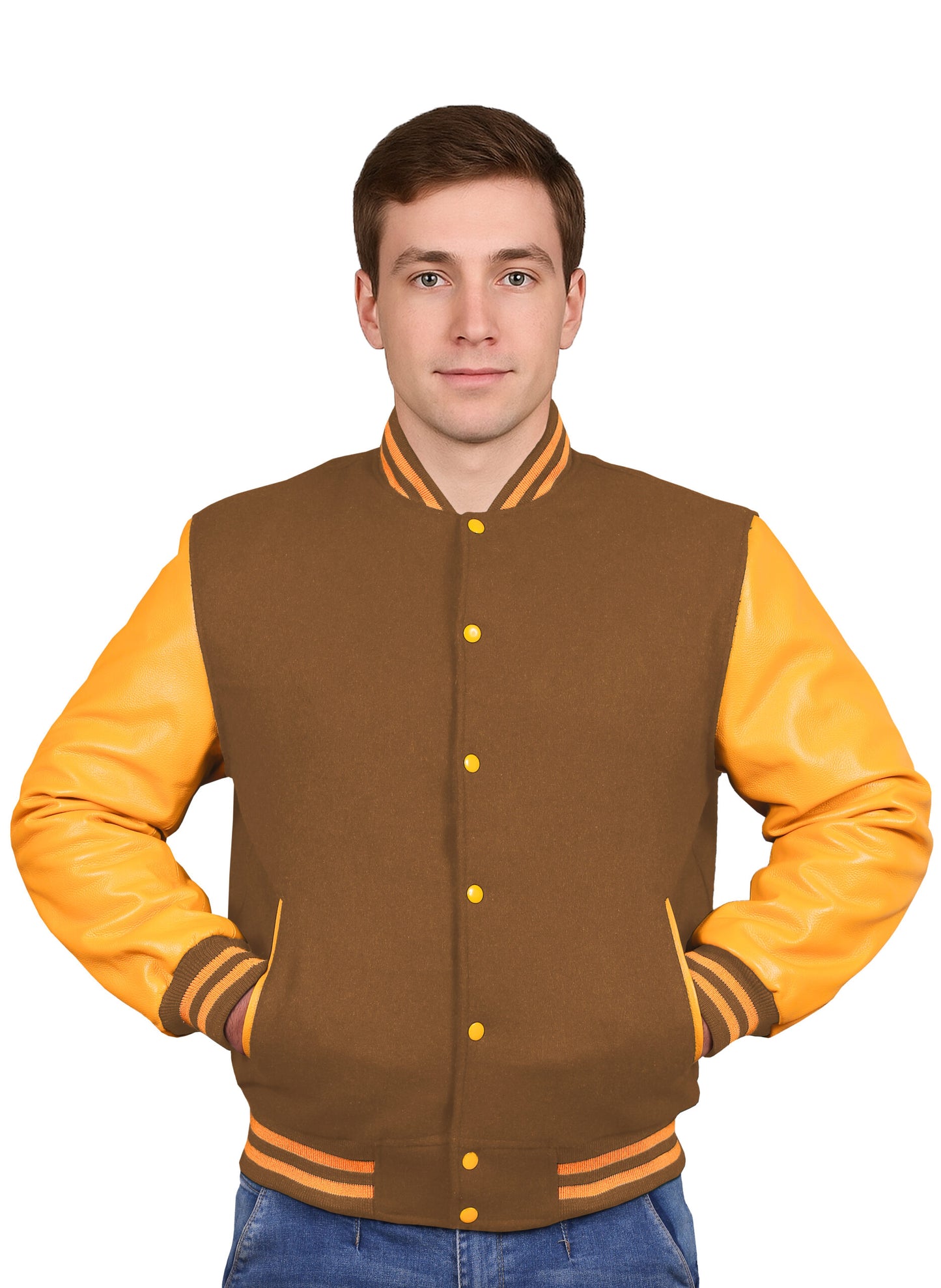 Yellow-Leather Sleeves & Wool Body