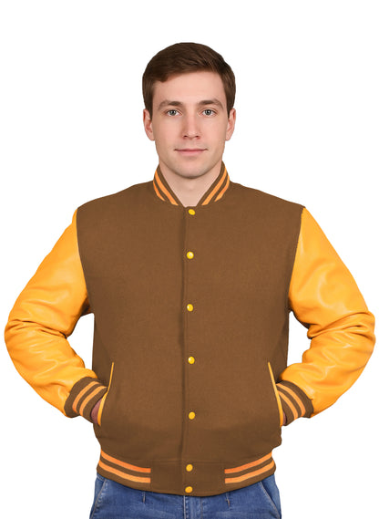 Yellow-Leather Sleeves & Wool Body