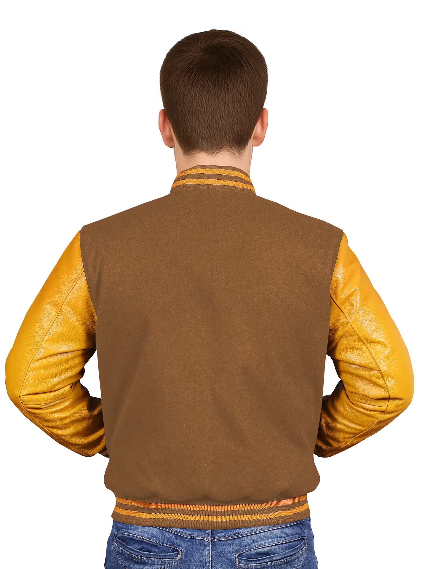 Yellow-Leather Sleeves & Wool Body